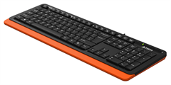 Клавиатура A4Tech FKS10 черный/оранжевый USB (подставка для запястий) (FKS10 ORANGE) кабель 1.5м FKS10 ORANGE