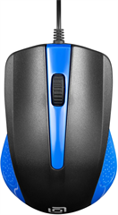 Мышь Оклик 225M черный/синий оптическая 1200dpi USB 3but (288233) 288233