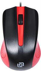 Мышь Оклик 225M черный/красный оптическая 1200dpi USB для ноутбука 3but (288237) 288237
