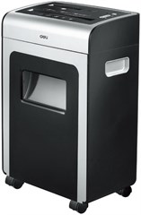 Шредер Deli 9915 черный (секр.P-4) фрагменты 10лист. 21лтр. скрепки скобы пл.карты CD 9915