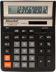 Калькулятор настольный Silwerhof SH-888X-16 черный 16-разр. 41295