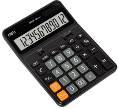 Калькулятор настольный Deli Askend EM333 черный 12-разр. EM333