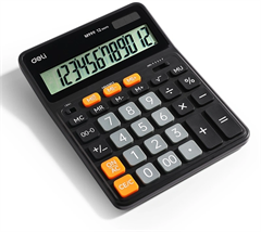 Калькулятор настольный Deli Askend EM999 черный 12-разр. EM999