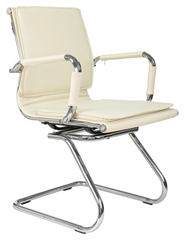 Кресло Бюрократ Ch-993-Low-V слоновая кость экокожа низк.спин. полозья металл хром CH-993-LOW-V/IVORY