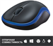 Мышь Logitech M185 черный/синий оптическая 1000dpi беспров. USB для ноутбука 2but (910-002632) 910-002632
