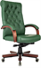 Кресло руководителя Бюрократ T-9928Walnut зеленый кожа крестов. металл/дерево T-9928WALNUT/GREEN