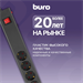 Сетевой фильтр Buro 600SE-16-1.8-B 1.8м (6 розеток) черный (коробка) 600SE-16-1.8-B