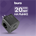 Сетевой разветвитель Buro BU-PW3UC-Plus-B (3 розетки) черный (коробка) BU-PW3UC-PLUS-B